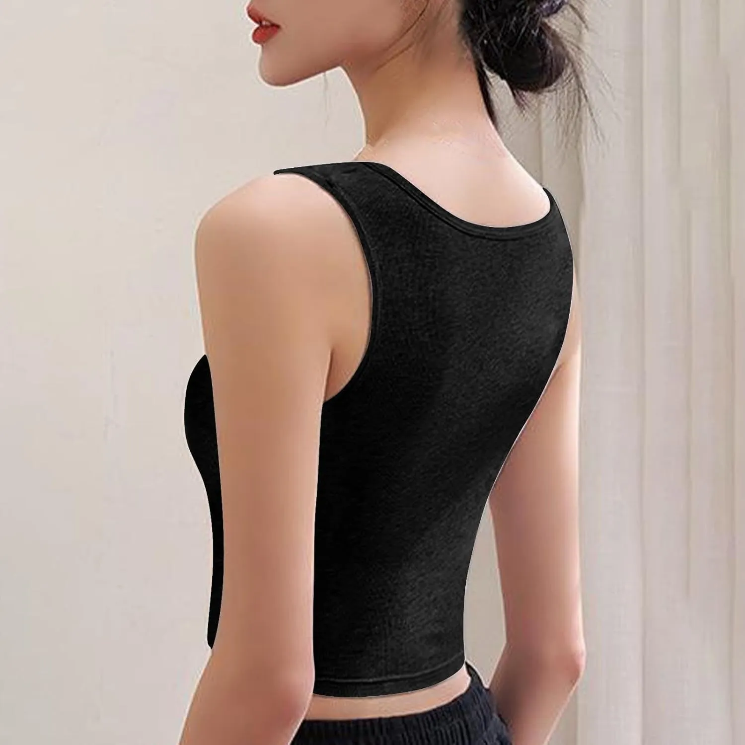 Women's Button Down Tank Tops Wide Strap Lightweight Breathable Quick Dry Pure Tanks Basic Cute Workout Shirts