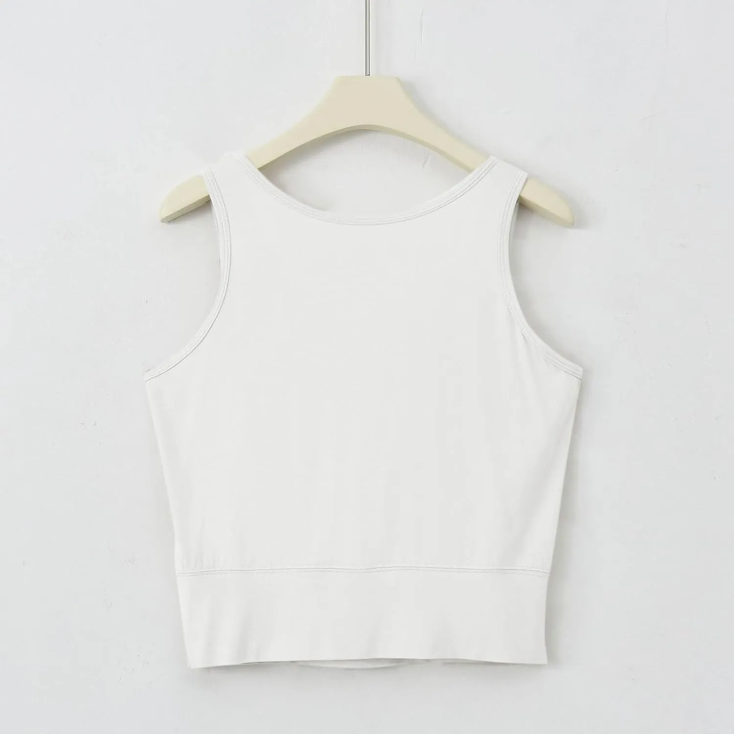 Womens Casual Modal Tank Tops with Built in Bra Basic Crop Padded Yoga Shirts Summer Loose Camisoles Undershirt