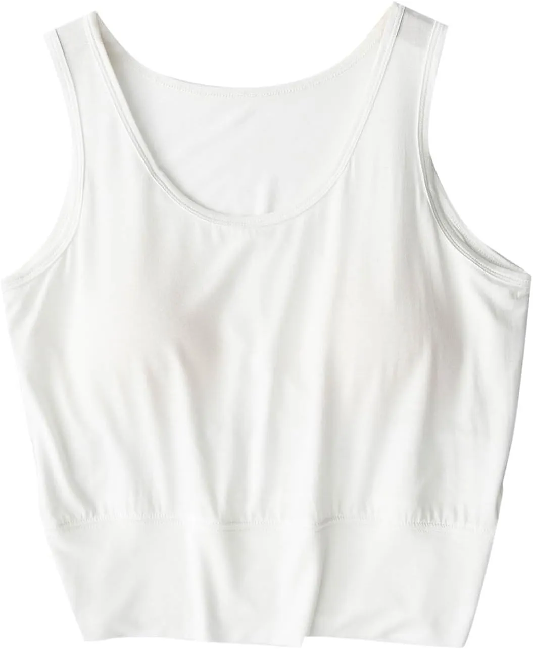 Womens Casual Modal Tank Tops with Built in Bra Basic Crop Padded Yoga Shirts Summer Loose Camisoles Undershirt