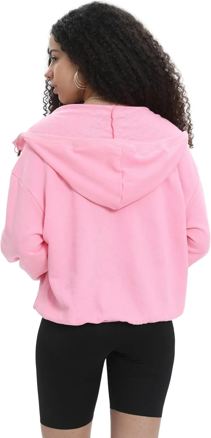 Womens Half Zip Up Hoodie Cowl Neck Sweatshirts Cropped Quarter Zip Pullover Cute Soft Spring Tops