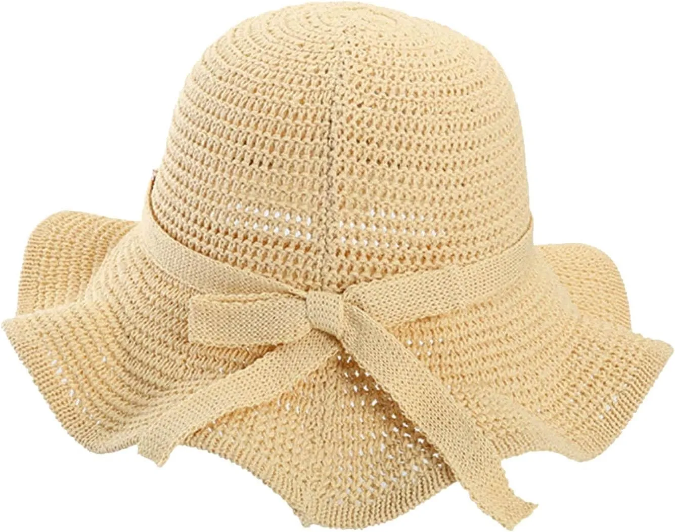 Womens Hat Summer Sun Hat Beach Tourism Hat Ruffle Edge Bow Sun Hat Shade Hats for Men