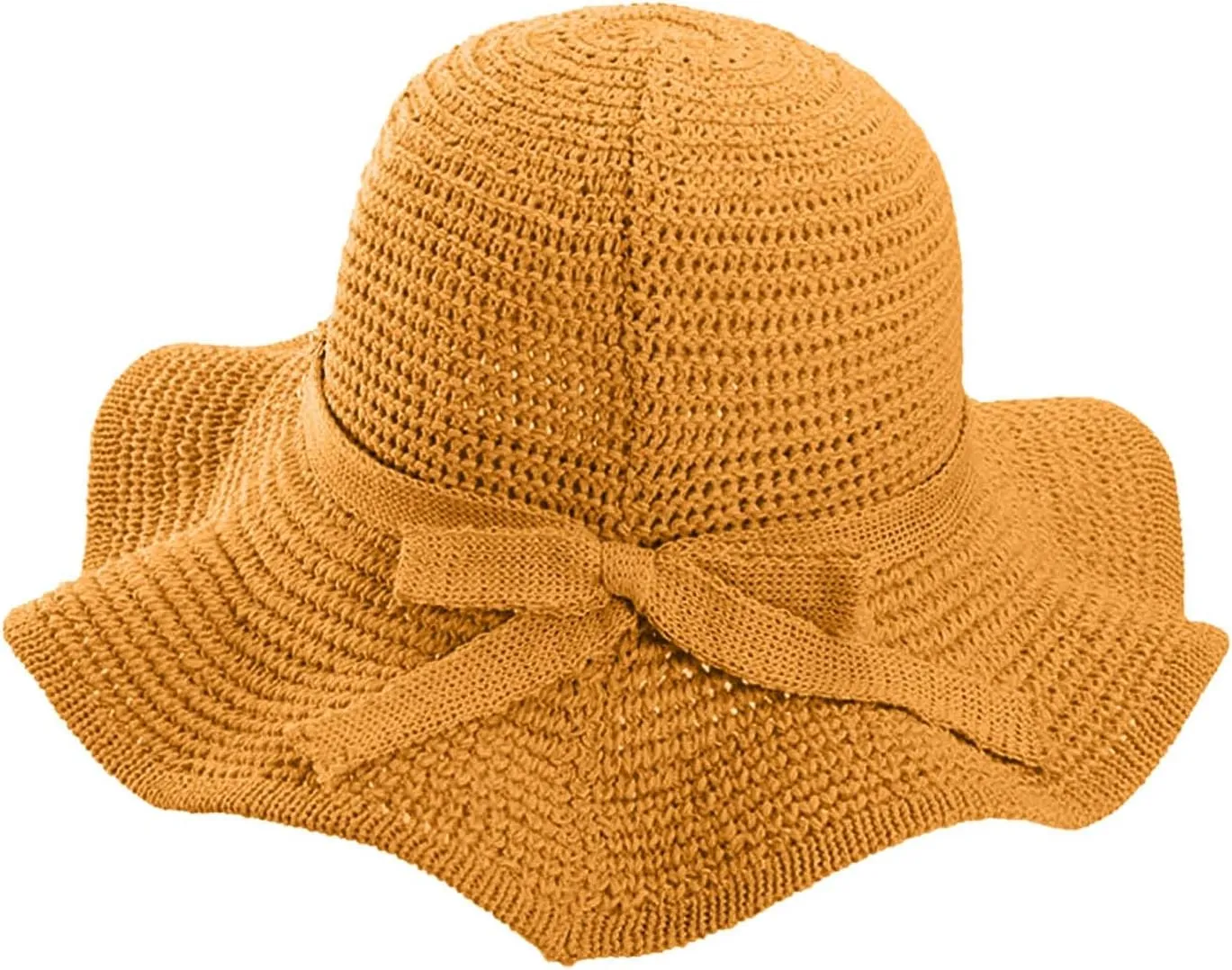 Womens Hat Summer Sun Hat Beach Tourism Hat Ruffle Edge Bow Sun Hat Shade Hats for Men