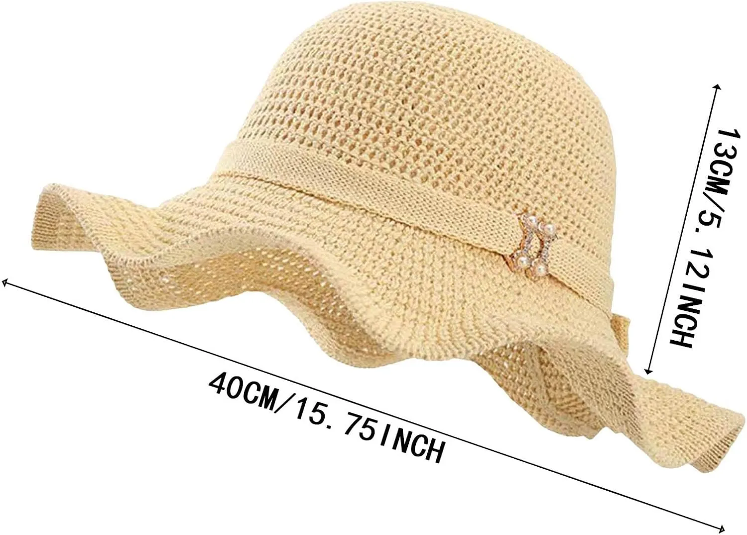 Womens Hat Summer Sun Hat Beach Tourism Hat Ruffle Edge Bow Sun Hat Shade Hats for Men