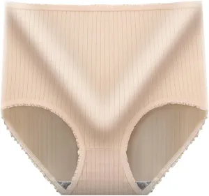 Womens High Waist Underwear Seamless Sexy Ladies Stretch Full Coverage Briefs Absorbent Solid Breathable Briefs