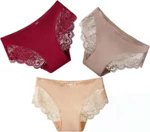 Womens High Waisted Underwear Panties Sexy Lace Hipster No Show Soft Stretch Cheeky Panties