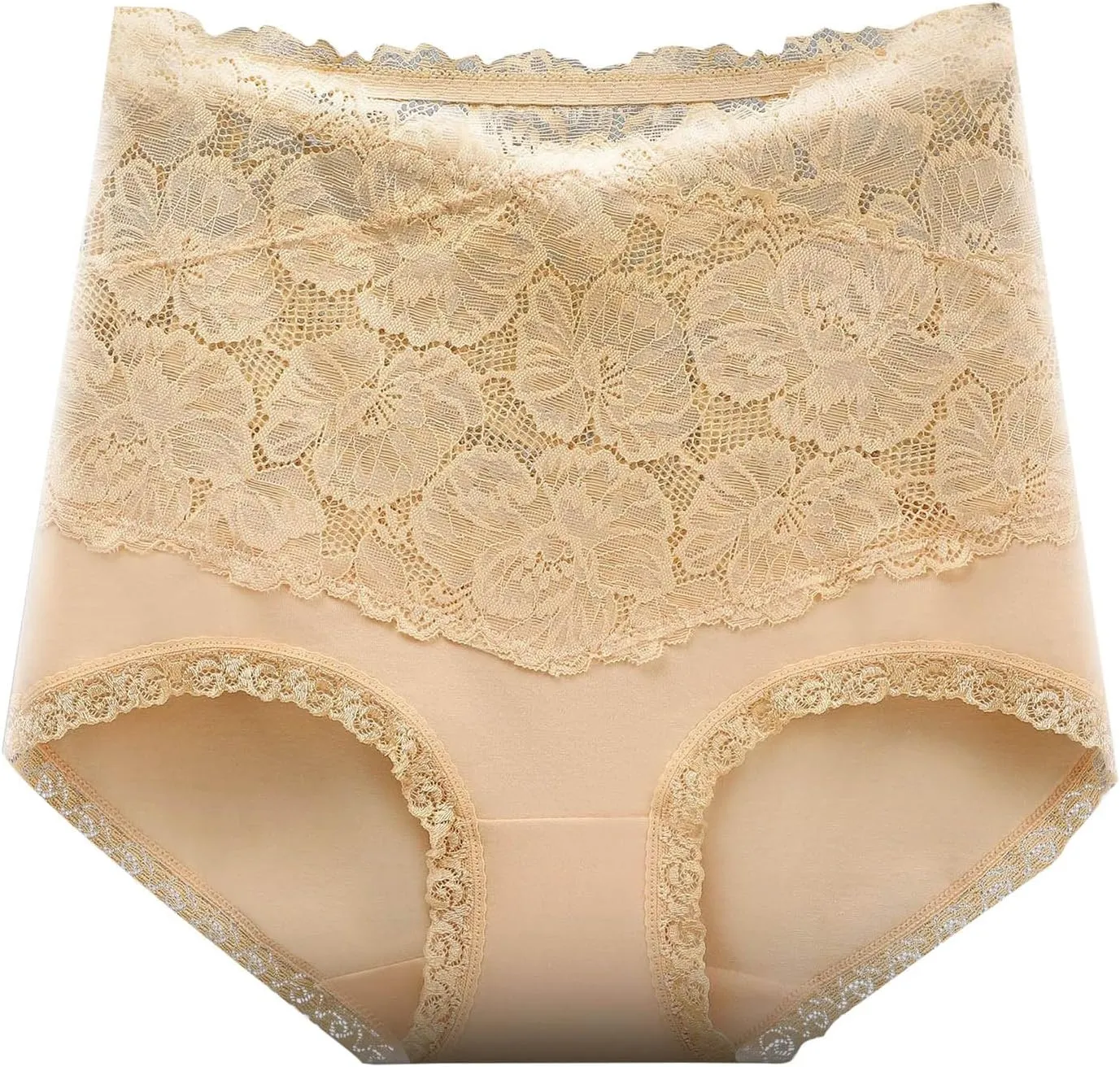 Women's Lace Cotton Panties Underwear High Waist Stretch Comfy Underpant Seamless Breathable Bikini Panty Shorts