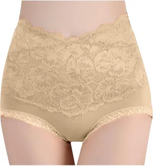Women's Lace Cotton Panties Underwear High Waist Stretch Comfy Underpant Seamless Breathable Bikini Panty Shorts