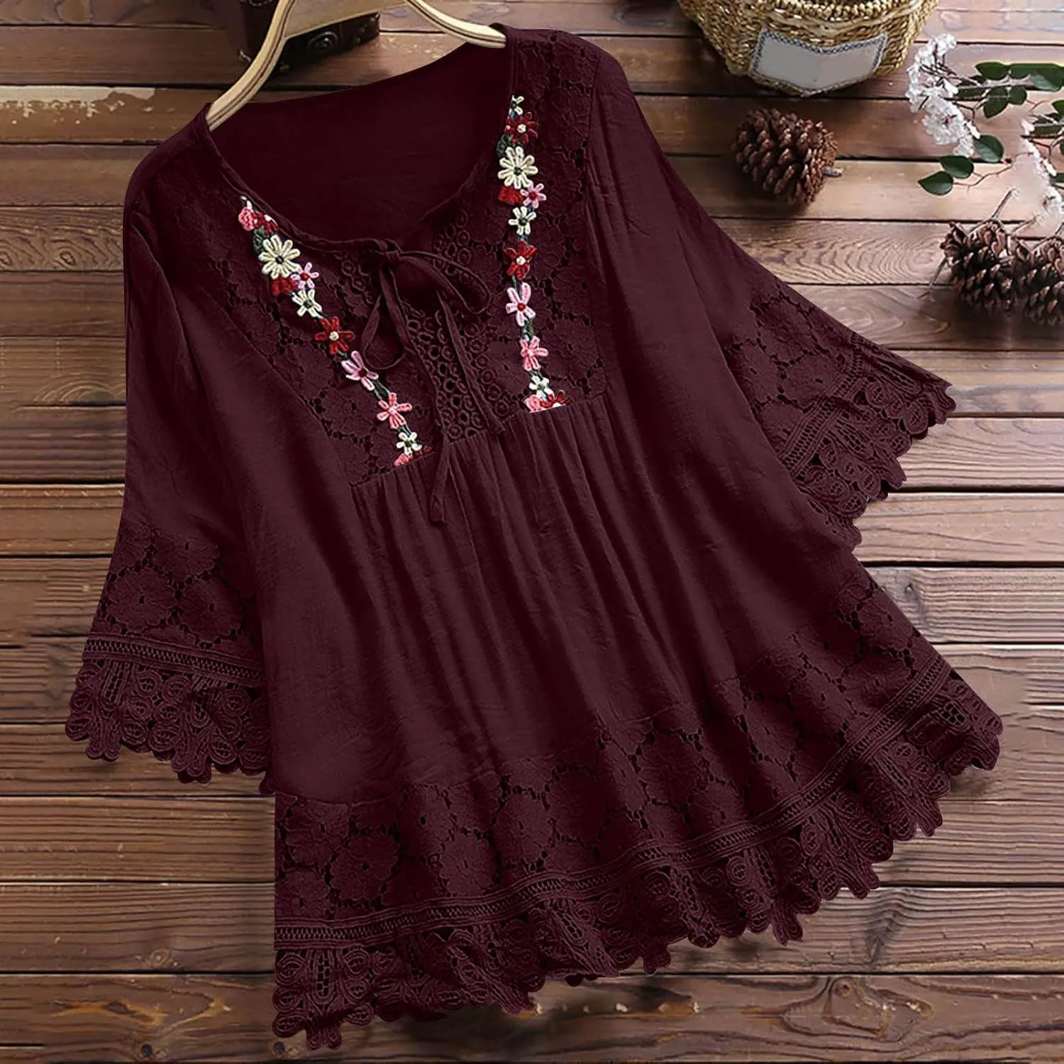 Womens Linen Shirts Summer Linen Button Down Short Sleeve T-Shirt Casual Loose Lightweight Round Neck Blouses