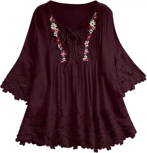 Womens Linen Shirts Summer Linen Button Down Short Sleeve T-Shirt Casual Loose Lightweight Round Neck Blouses
