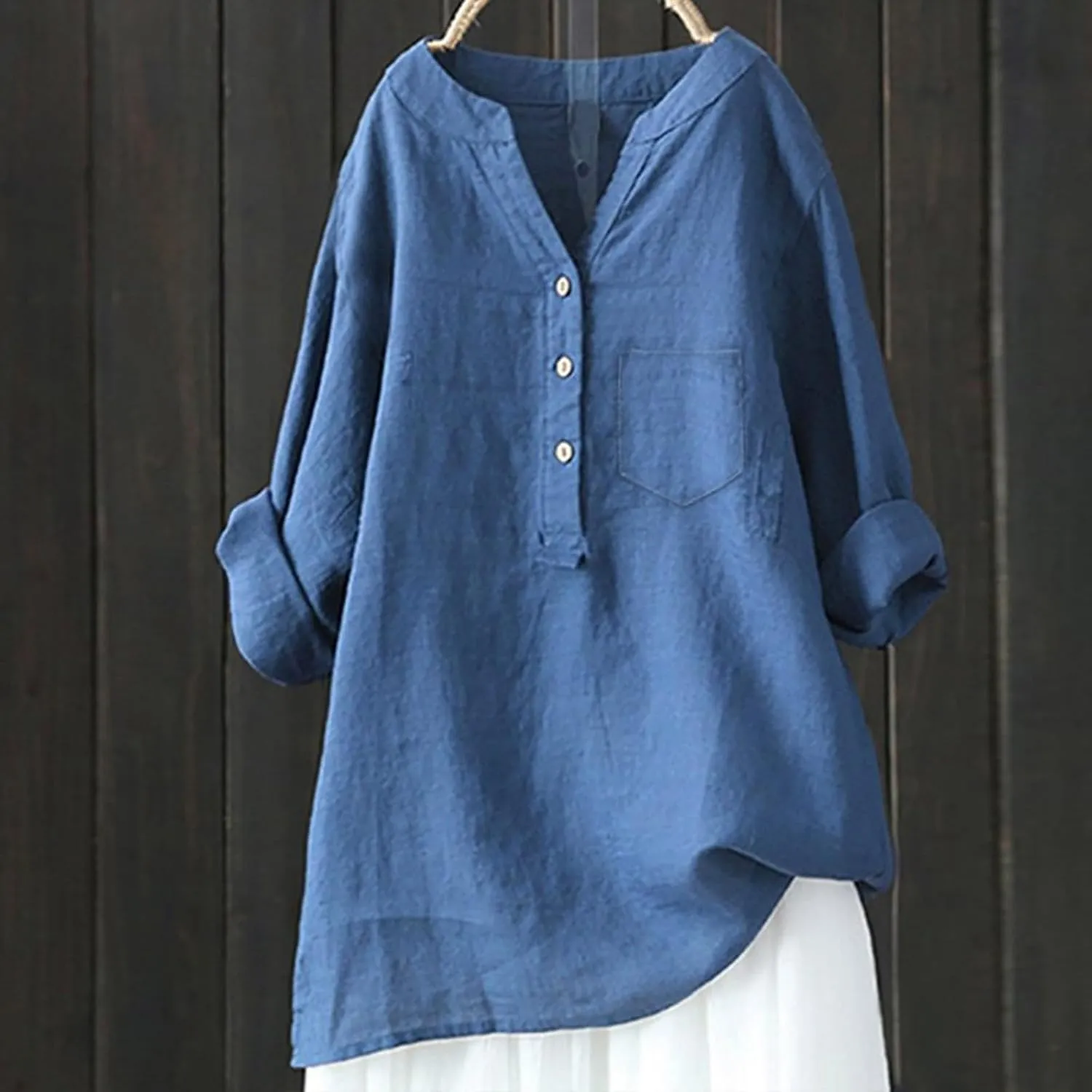Women's Linen Shirts Summer Linen Embroidery Floral Short Sleeve T Shirts Casual Loose Henley V Neck Blouses