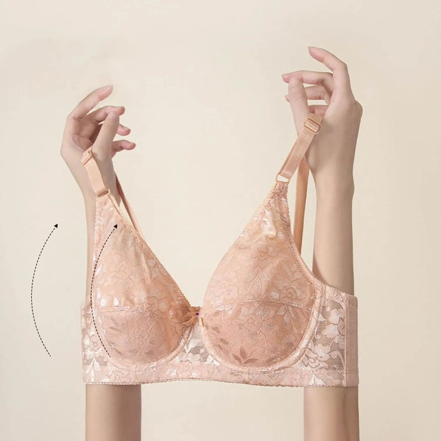 Women's Lingerie Sexy Lace Bra Push Up Effect Plus Size Bras Outfits Sheer Balconette Underwire Unlined Bralettes