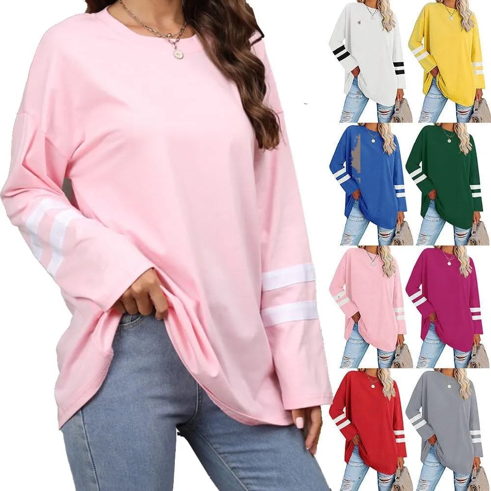 Women's Long Sleeve T Shirts Loose Casual Crewneck Tunic Tops Soft Blouse Oversized