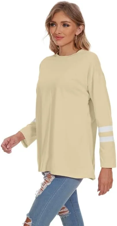 Women's Long Sleeve T Shirts Loose Casual Crewneck Tunic Tops Soft Blouse Oversized
