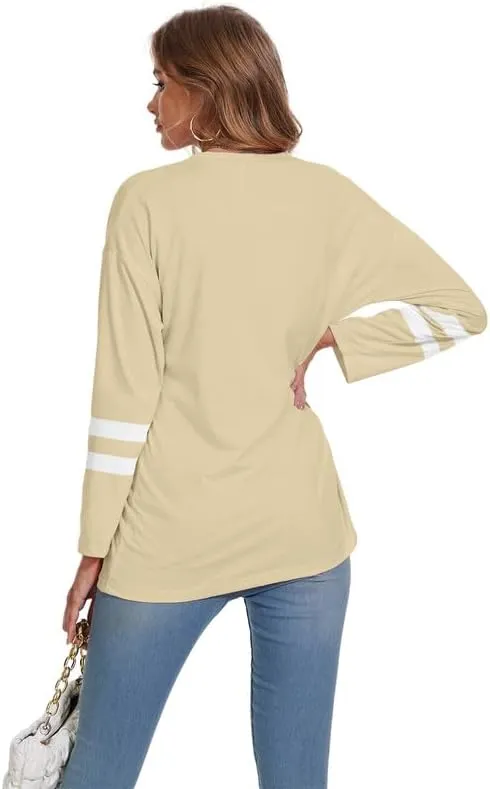 Women's Long Sleeve T Shirts Loose Casual Crewneck Tunic Tops Soft Blouse Oversized