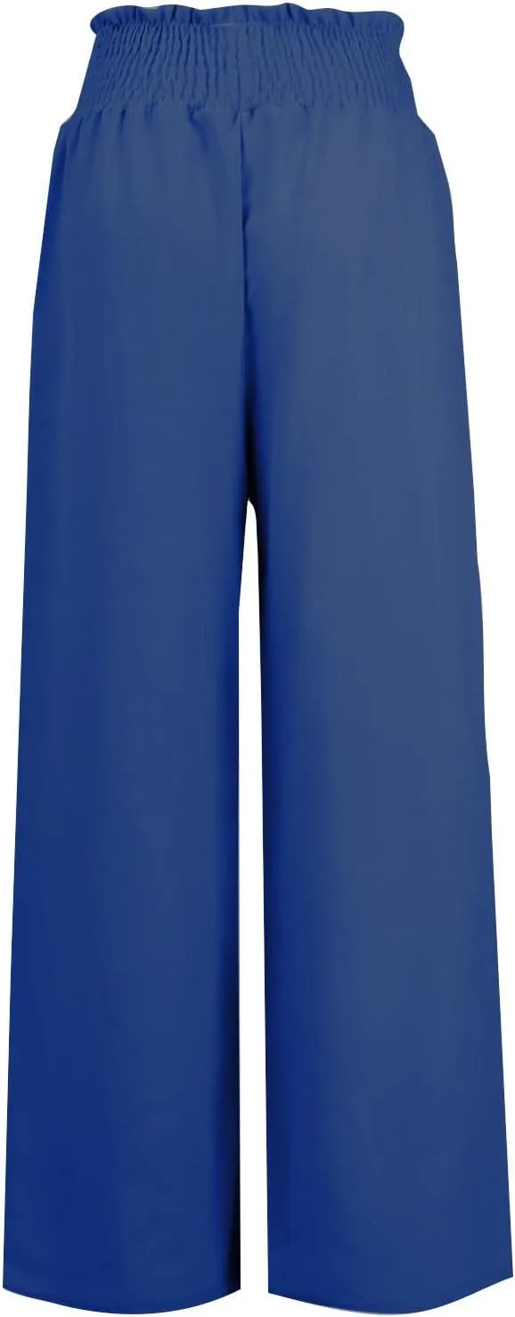 Women's Loose Flare Pants Elastic Waist Wide Leg Lounge Pants Casual Baggy High Waist Straight Leg Dailywear Trousers