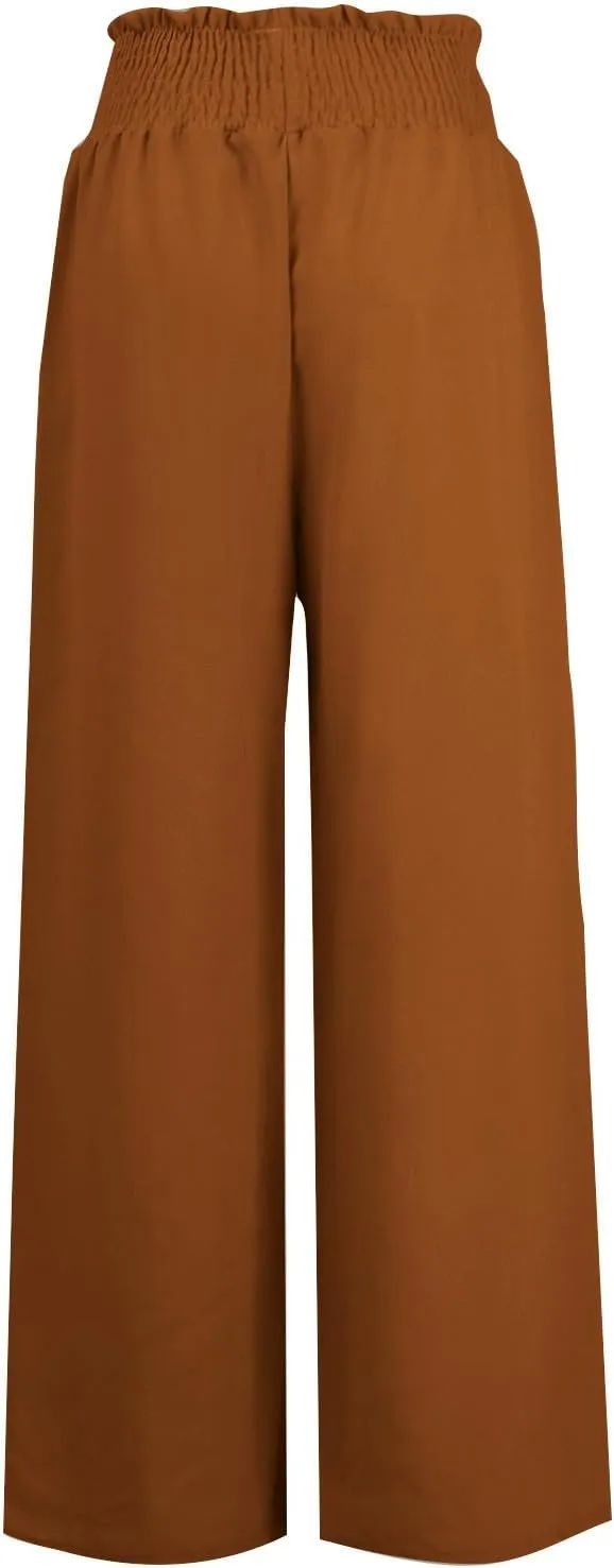 Women's Loose Flare Pants Elastic Waist Wide Leg Lounge Pants Casual Baggy High Waist Straight Leg Dailywear Trousers