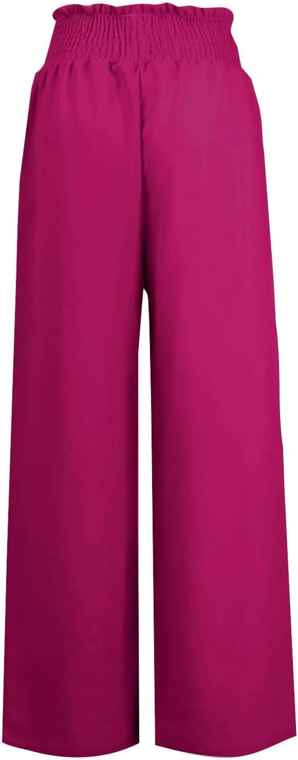 Women's Loose Flare Pants Elastic Waist Wide Leg Lounge Pants Casual Baggy High Waist Straight Leg Dailywear Trousers