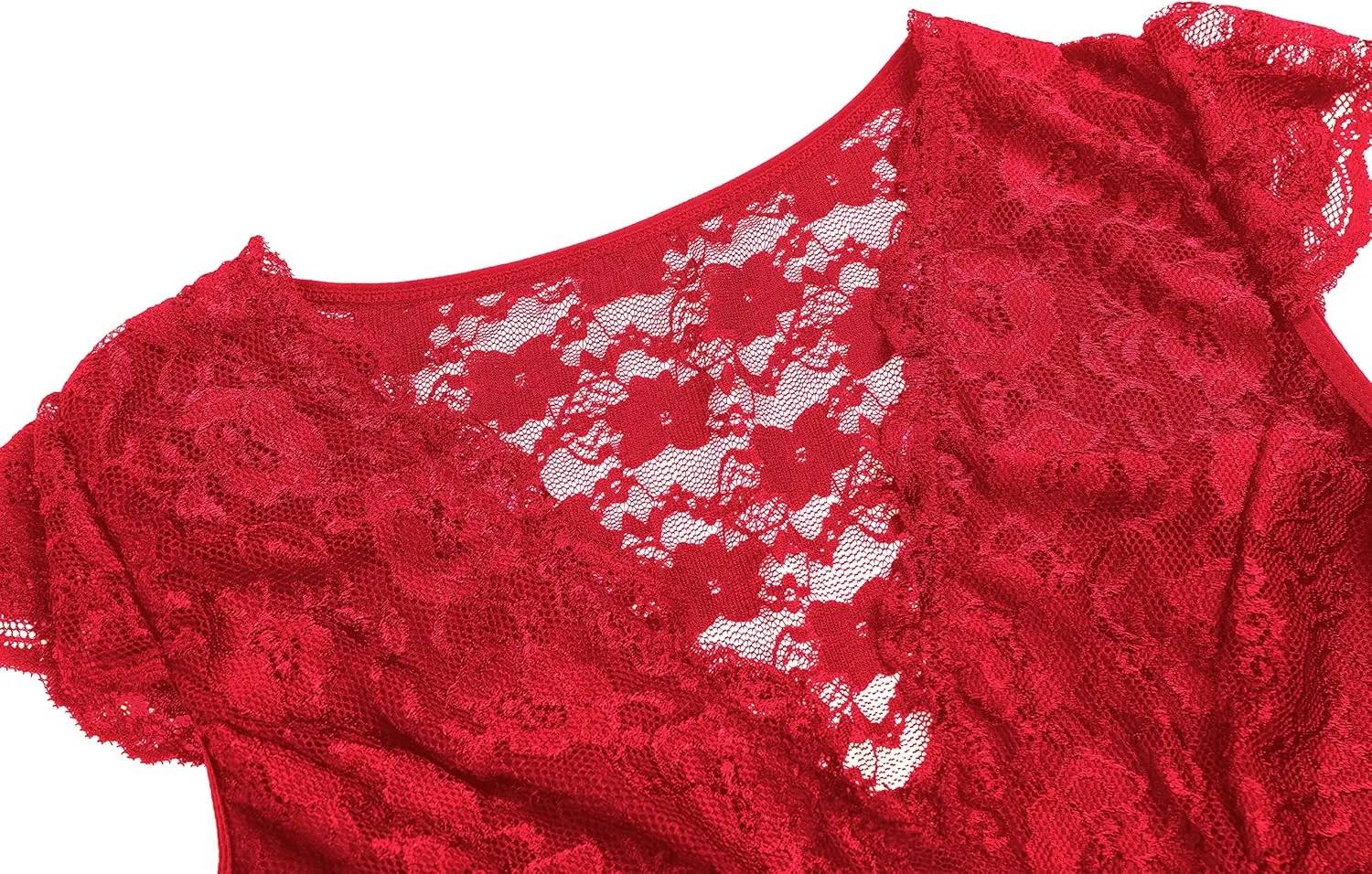 Women's Plus Size Chemise Floral Lace Lingerie Bodysuit Mesh Babydoll Sleepwear