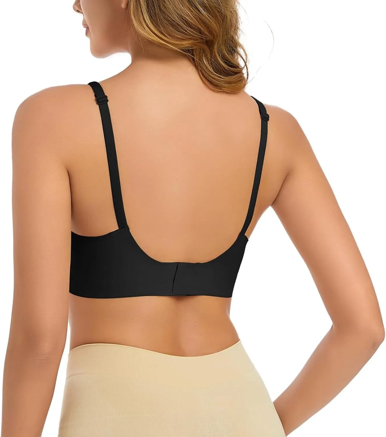 Womens Push Up Bra Comfort Padded No Underwire Bra Full Coverage Bra Lift Up Add One Cup Stretchable Straps Bra