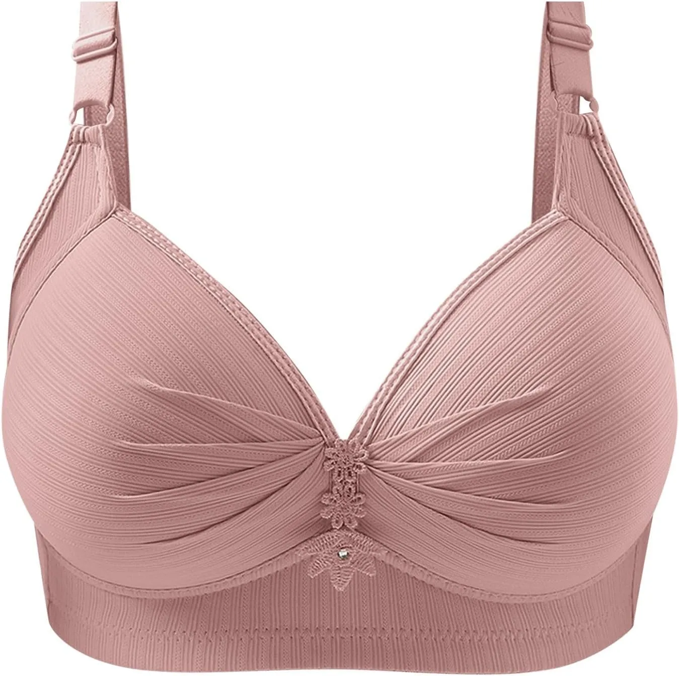 Womens Seamless Deep V Bras No Underwire Comfort Push Up Mesh Bras Wireless Bralette Everyday Bra
