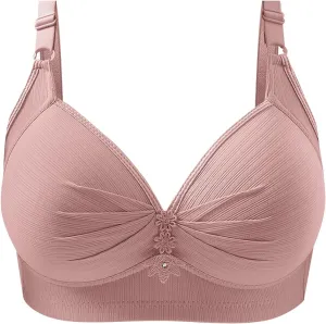 Womens Seamless Deep V Bras No Underwire Comfort Push Up Mesh Bras Wireless Bralette Everyday Bra