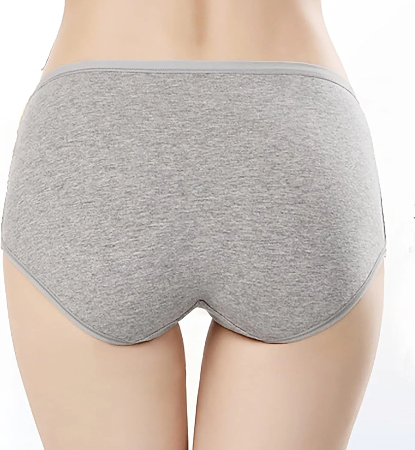 Womens Solid Comfortable Underpants High Waist Breathable Cotton Female Full Coverage Soft Briefs Panty