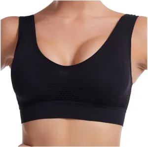Women's Sports Bra Shockproof Yoga Running Large Size Tank Underwear Wire-Free Mesh Breathable Comfy Brassiere 2024