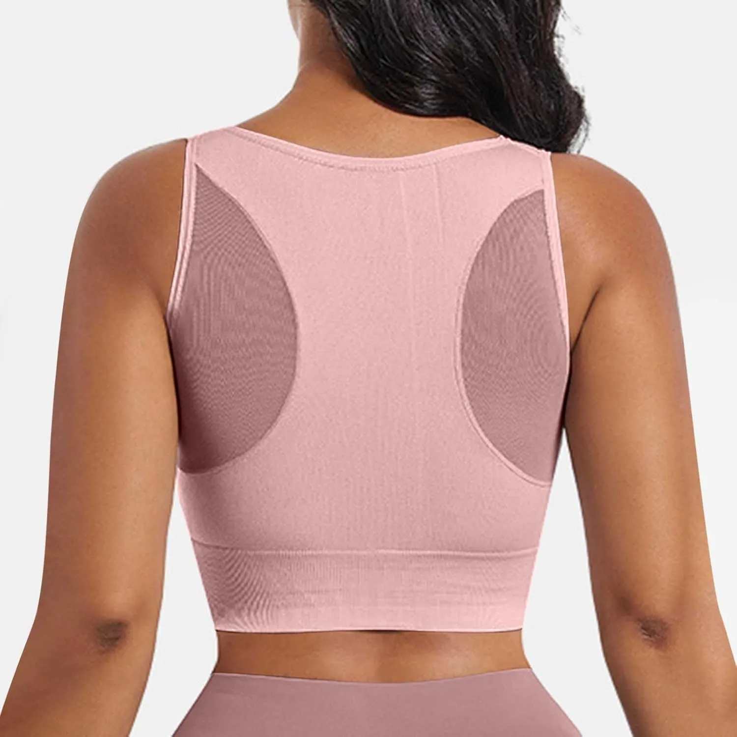 Women's Sports Bras Full Coverage Solid Color Breathable Solid Color Everyday Bra Trendy Quick Dry Soft Brassiere