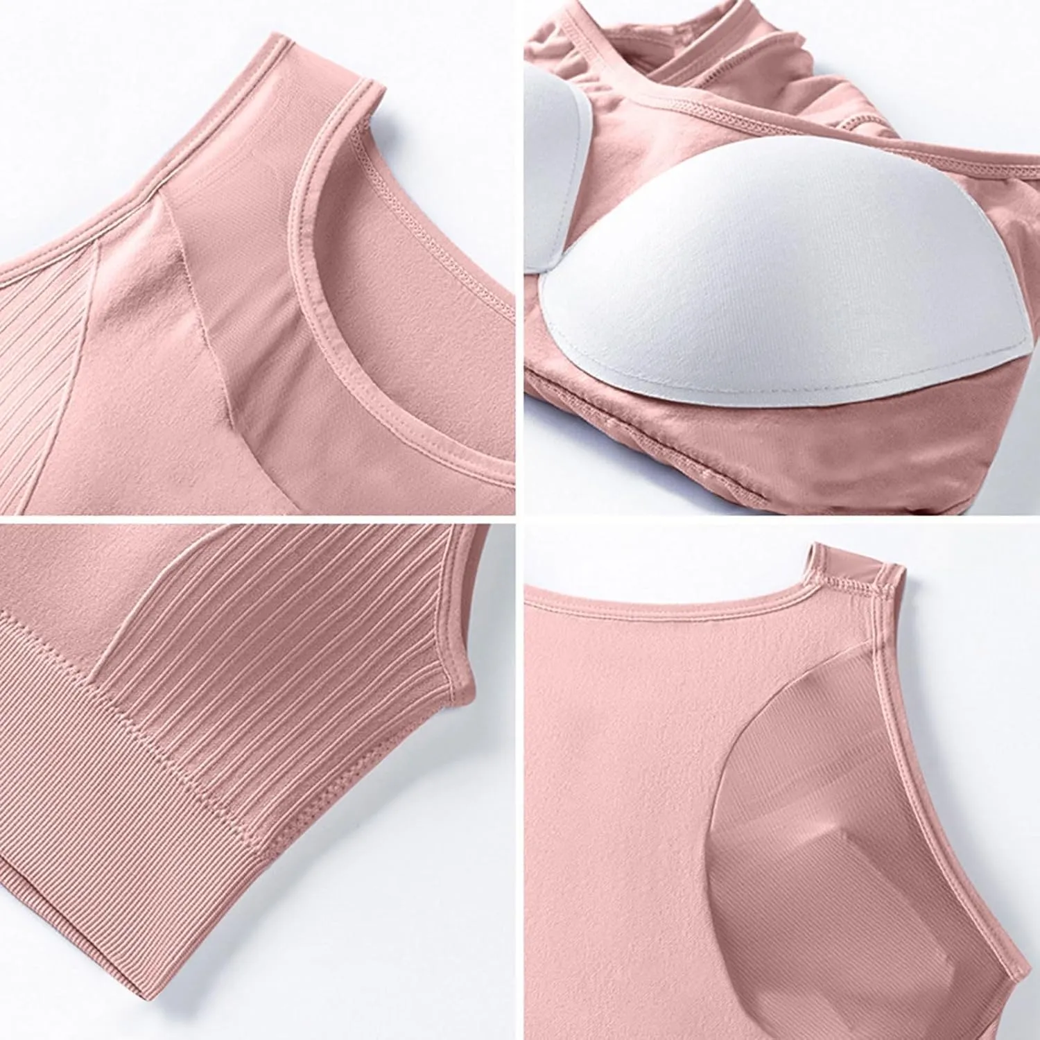 Women's Sports Bras Full Coverage Solid Color Breathable Solid Color Everyday Bra Trendy Quick Dry Soft Brassiere