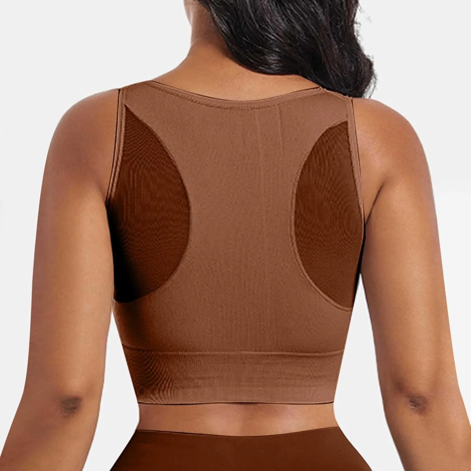 Women's Sports Bras Full Coverage Solid Color Breathable Solid Color Everyday Bra Trendy Quick Dry Soft Brassiere