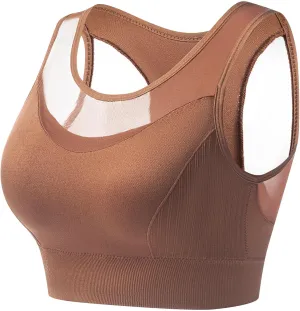 Women's Sports Bras Full Coverage Solid Color Breathable Solid Color Everyday Bra Trendy Quick Dry Soft Brassiere