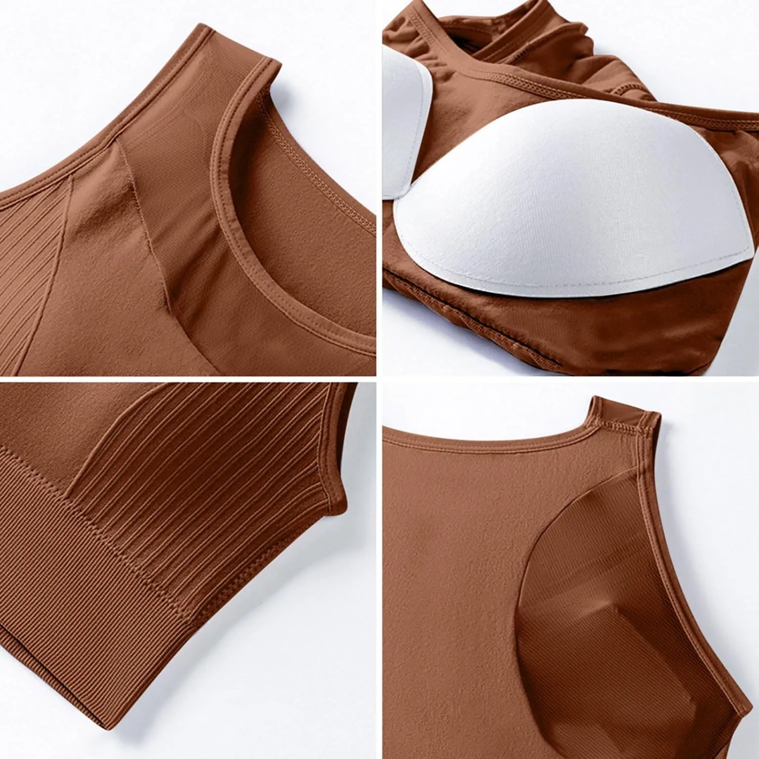Women's Sports Bras Full Coverage Solid Color Breathable Solid Color Everyday Bra Trendy Quick Dry Soft Brassiere