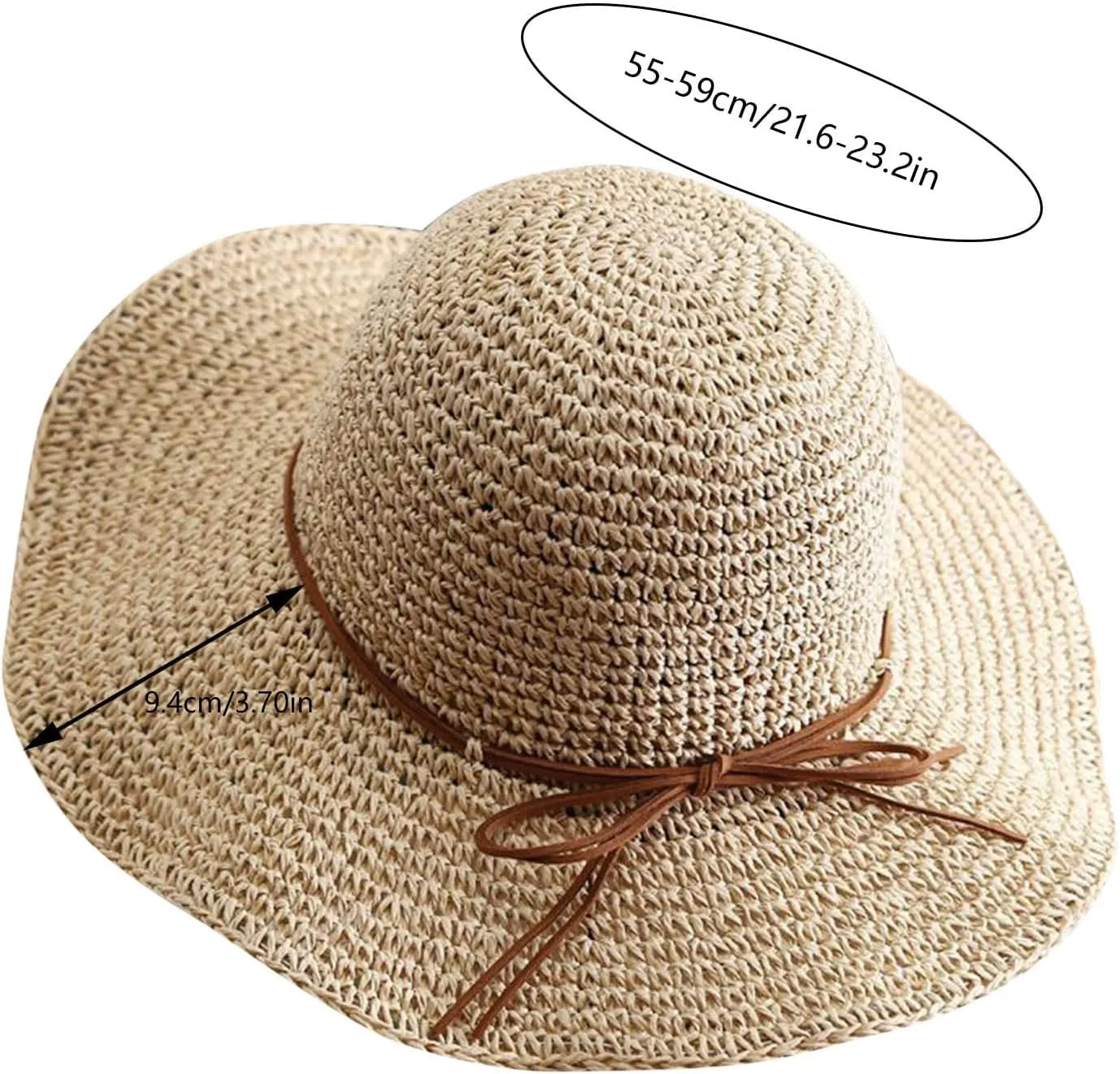 Women's Summer Fashion Small Fresh Solid Color Straw Hat Beach Sun Hat Straw Woven Large Brim Sunscreen Big Hats