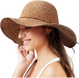 Women's Summer Fashion Small Fresh Solid Color Straw Hat Beach Sun Hat Straw Woven Large Brim Sunscreen Big Hats