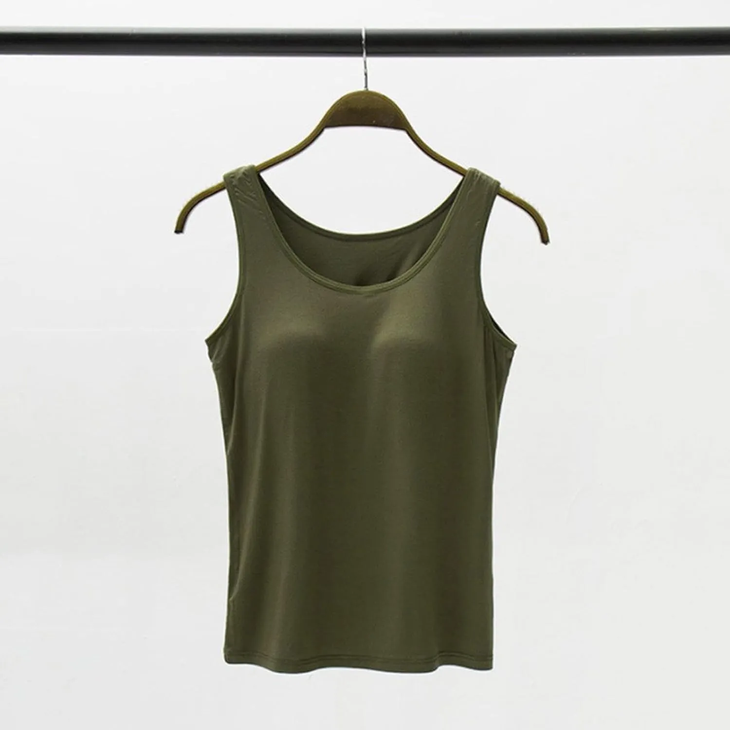Womens Tank Tops with Built in Bra Summer Basic Padded Yoga Shirt Shelf Bras Workout Camisole Casual Modal Undershirt