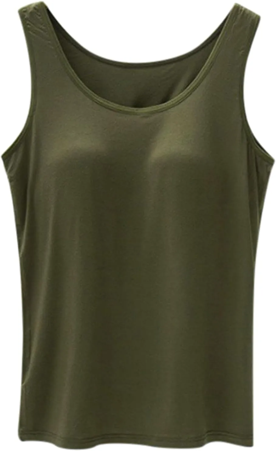 Womens Tank Tops with Built in Bra Summer Basic Padded Yoga Shirt Shelf Bras Workout Camisole Casual Modal Undershirt