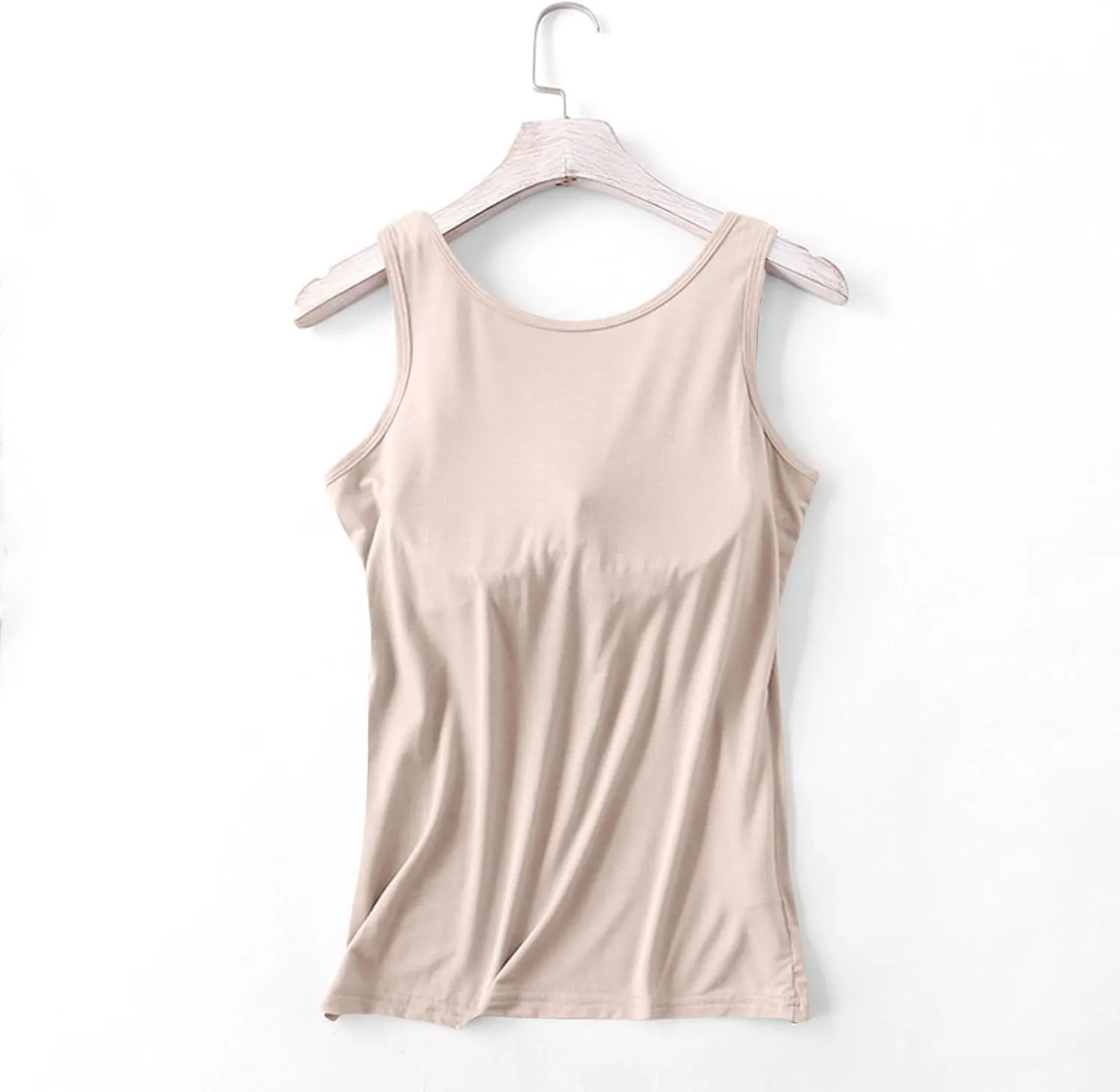 Womens Tank Tops with Built in Bra Summer Casual Basic Modal Padded Yoga Shirts Loose Stretch Workout Camisoles Tees