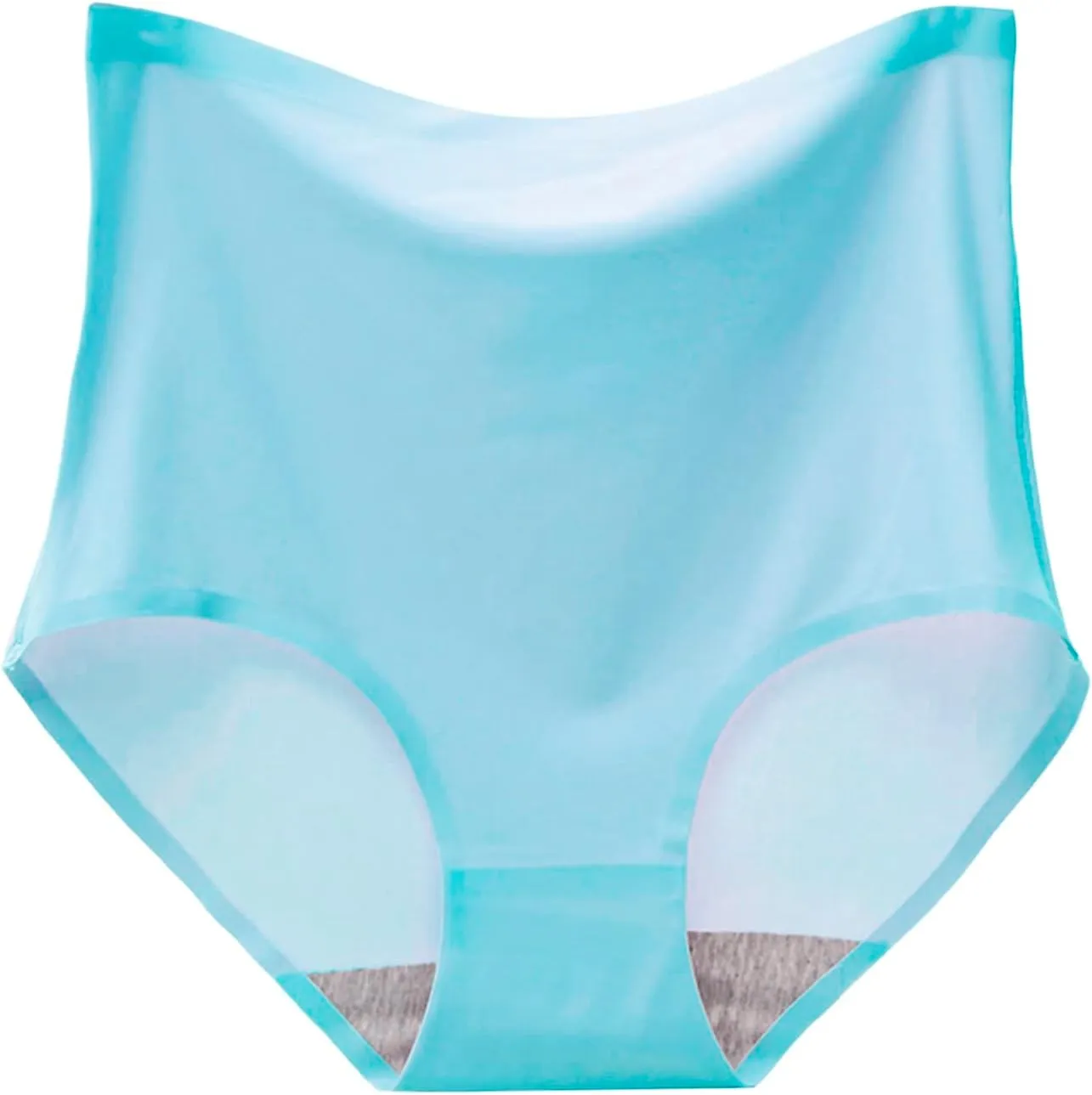 Womens Underpants Sexy Solid Color Breathable Microfiber Briefs High Waist Ice Silk Seamless Loose Underpants