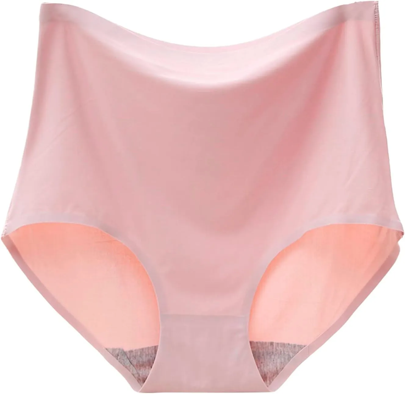 Womens Underpants Sexy Solid Color Breathable Microfiber Briefs High Waist Ice Silk Seamless Loose Underpants