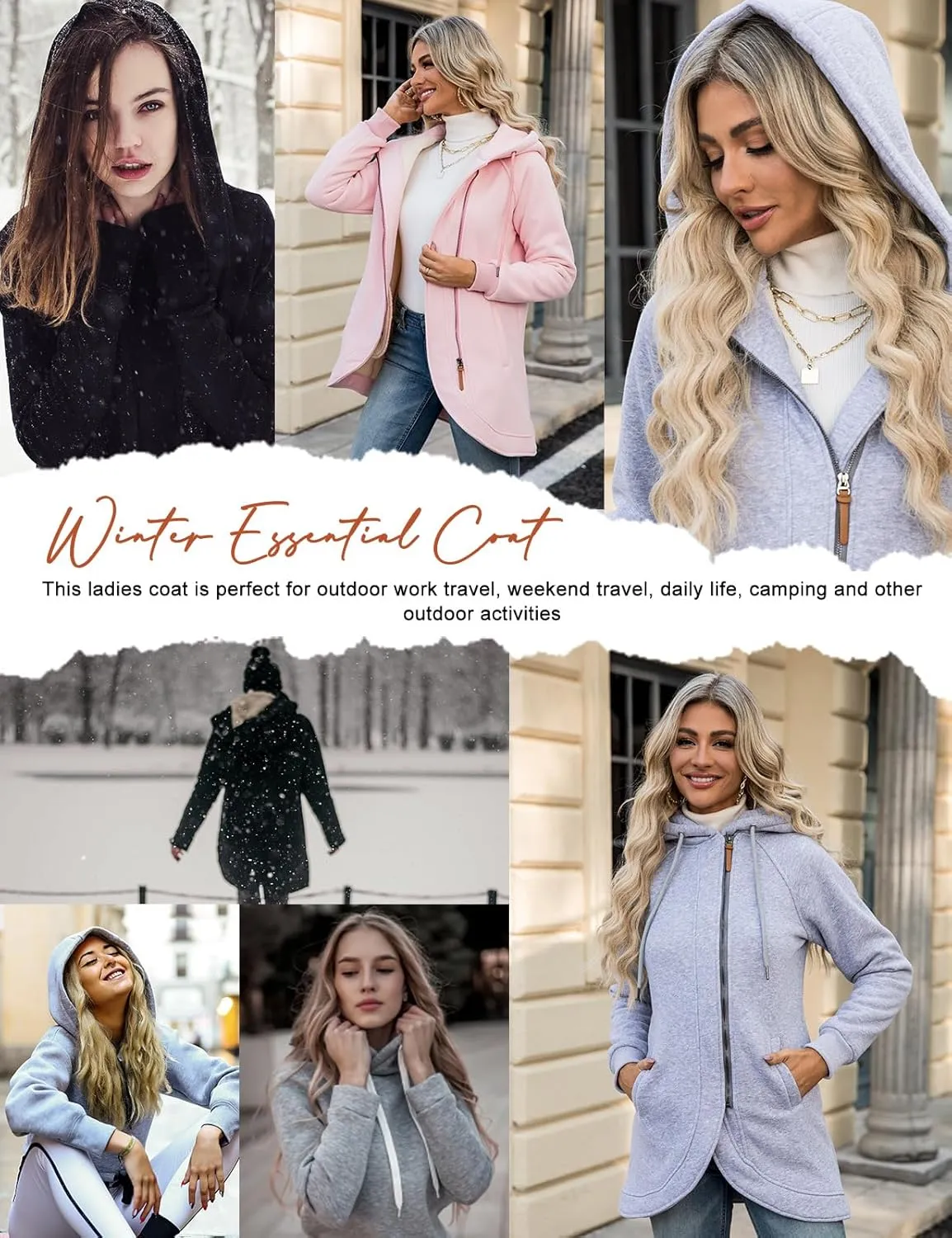 Women's Zip Up Hoodies Oversized Sweatshirt Casual Long Sleeve Coat with Oblique Zipper Sweater Jacket