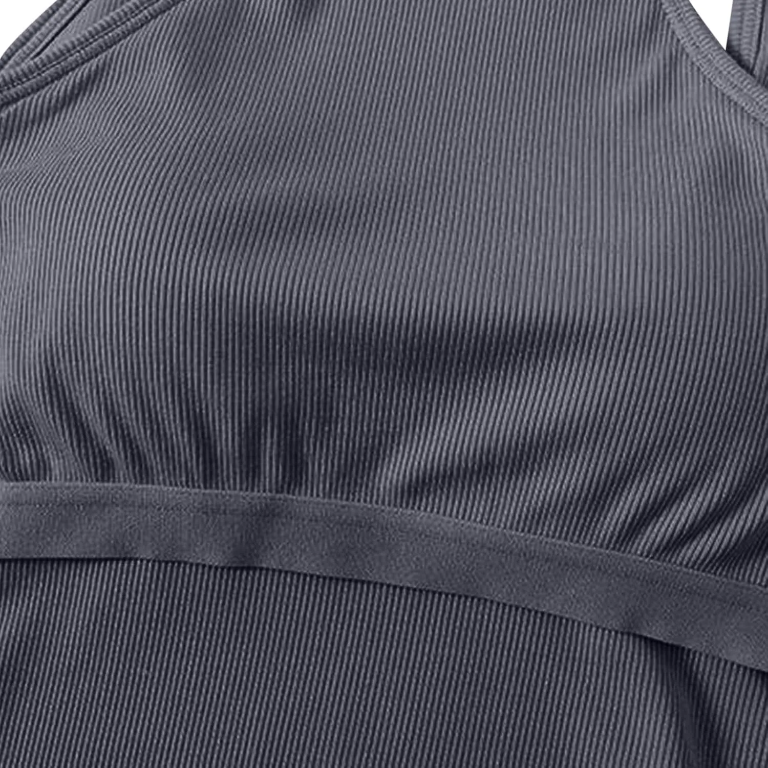Workout Crop Tops for Women Longline Sports Bras Racerback Ribbed Tank Top with Built in Bra Yoga Athletic Shirts