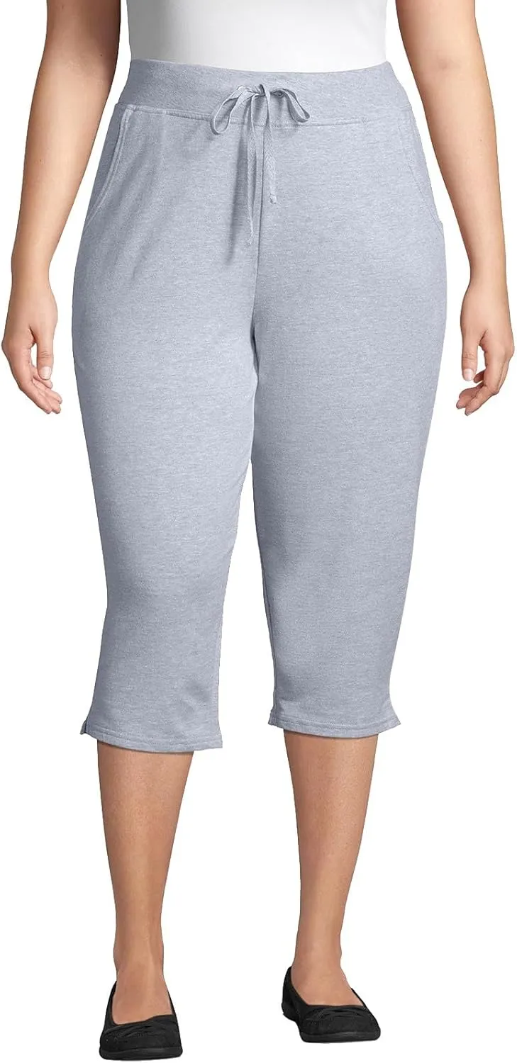 YOLAI Women's Yoga Capri Pants Casual Straight Leg Sweatpants Drawstring Cropped Trousers with Pockets