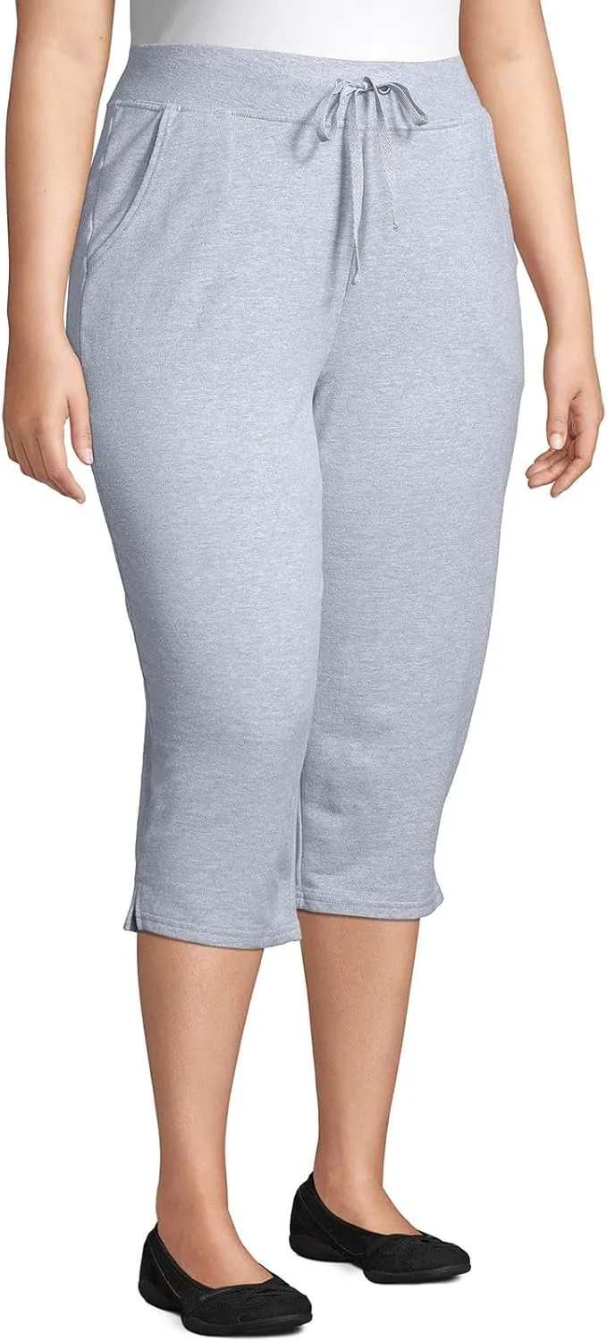 YOLAI Women's Yoga Capri Pants Casual Straight Leg Sweatpants Drawstring Cropped Trousers with Pockets